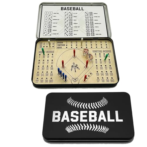Baseball Board Travel Game, Portable Baseball Board Game, Tabletop Baseball Games, Travel Game Knuckle Dice Table Game for Adults - color: Baseball2