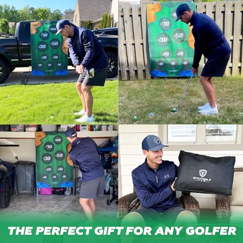 Golf Game for Adults Outdoor Indoor - Backyard Chipping Set with Sticky Balls - Family Entertainment Multi-Player Action - Friend and Party Activity - Gift for Golfers - style: StickyGolf (with club)