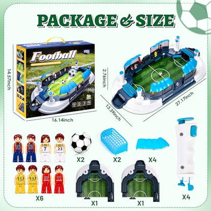 Mini Foosball Table for Kids, Tabletop Soccer Game with Light Up Scoreboard, Portable Family Party Game for Boys and Girls Ages 3-12