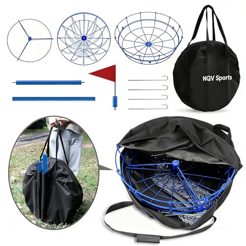 NQV PRO Disc Golf Basket,Heavy Duty 24 Chain Portable Target with Transit Bag, Outdoor/Indoor - size: 25.6x25.6x52"