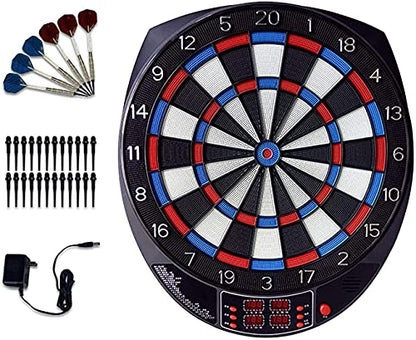 Electronic Dart Board, Electronic Soft Tip Dart Board, Electronic Dartboard Game Set, Dart Target with LCD Scoring Screen, 6 Soft Darts