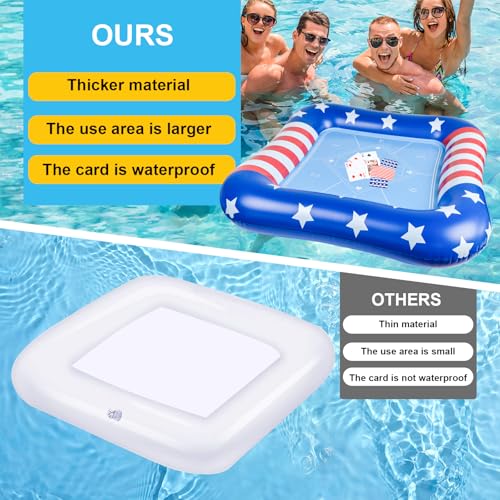 succulentlovers Large Inflatable Card Table for Pool with Waterproof Playing Cards - 41 Inches Waterproof Playing Cards for Pool Floating Games Table for Pools Summer Party Outdoor Beach Party