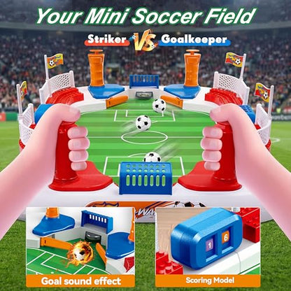 Mini Foosball Table Game for Kids: Soccer Gifts Toy for 3 4 5 6 7 8-12 Year Old Boys - Sports Football Board Games for Indoor Family Party - Perfect Christmas Birthday Gifts for Kids Age 3-12