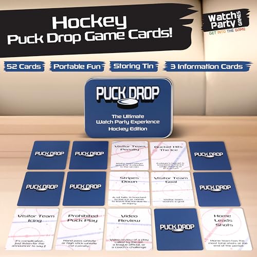 WATCH PARTY GAMES Puck Drop Live Hockey Card Game for Sports Fans, Party Nights & Family Fun