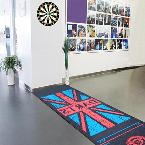 Dart Board Mat with Throw line, 116x27inch Non-Slip Dart Mats Rubber Floor Protect Rugs Darts Training Carpets, Shock Absorbing, Rubber Material