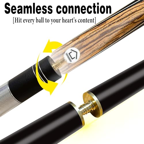 HomeSeason 57inch Snooker Cue Stick 18oz 3/4 Jointed Pool Cue, with Extension, Cue Case, Durable Ash Wood and Red Maple Construction Billiards Cue - color: HSS16