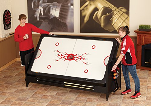 Fat Cat Original 2-in-1 7 Foot Pockey Multi Game Table, Air Hockey and Billiard Table Combo with 80 CFM Motor, Includes Accessories