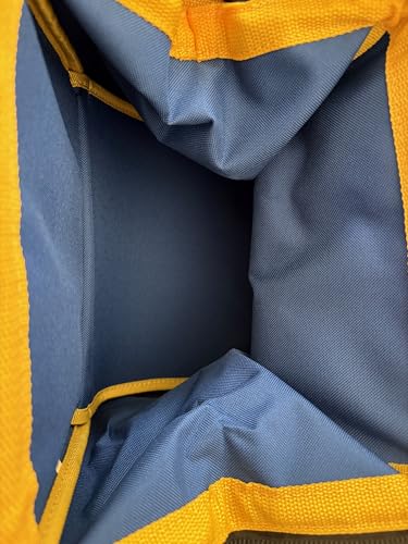 BuyBocceBalls Listing - Extra Heavy Duty Nylon Bocce Bag - Royal Blue with Yellow Handles, with Ball Separator
