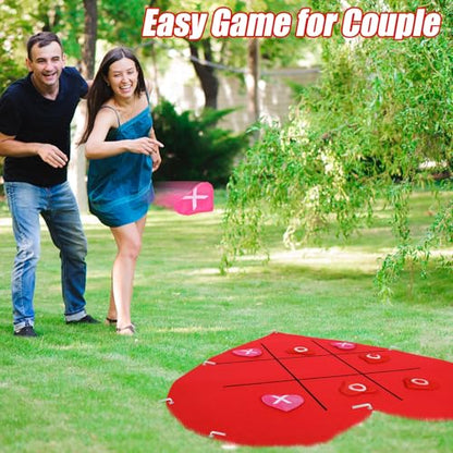 Libima 3.28ft Mother's Day Tic Tac Toe Game Bean Bag Toss Giant Outdoor Games for Couple Adults Family Large Party Yard Lawn Backyard Games Tic Tac Toe Party Favor for Camping Indoor Supplies