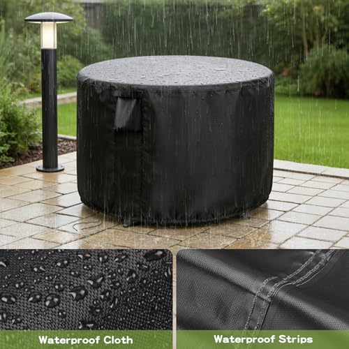 Patio Furniture Covers Round, 42 Inch Outdoor Round Table Cover Waterproof, Rounds Patio Furniture Cover for All Weather Resistant - 42 x 28 Inch - size: 42" DIA x 28" H