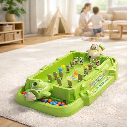 Mini Pinball Game, Airplane Theme Pinball Machine with Lights and Sounds, Electronic Scoring Desktop Game, Portable Pinball for Kids 4+