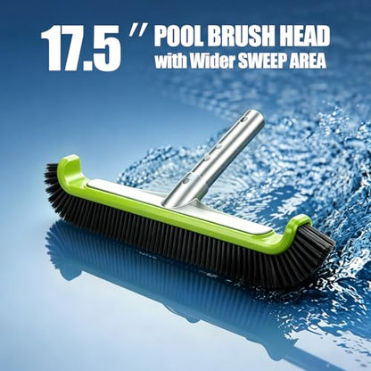 Pool Brush Head, Heavy Duty Scrub Brush with Upgraded Premium Nylon Bristles and Reinforced Aluminium Back for Cleaning Inground/Above Ground Swimming Pool, Walls, Bath Tub, Tiles & Floors.(Green) - color: Ultra Green