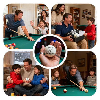 Custom 57mm Billiard Cue Ball with Pouch - Personalized Text/Logo Pool Cue Ball, Birthday Gifts for Dad, Husband, Billiards Player, Billiards Lover, Wedding Father's Day Valentine's Day Gifts - color: Father's Day