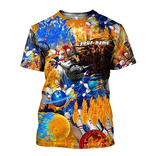 Rivelus Personalized Name Bowling Shirts for Men and Women 3D, Bowling Shirts for Team Bowling, Bowling Shirts Gift - color: Blm30