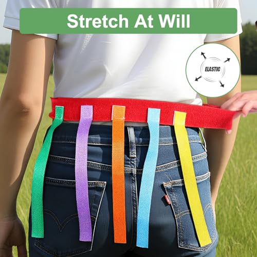 10 Pcs Catch Tail Belt Game Set with 50 Colorful Tails - Ultimate Field Day Game Equipment for Outdoor Parties, Family Gatherings (5 Vibrant Colors)
