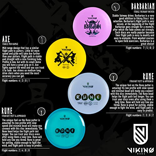 Viking Discs Starter Disc Golf Set - 8 Discs for Any Distance, PDGA Approved - Disc Golf Equipment for Adults - Putter, Mid-Range, Fairway & Distance Driver