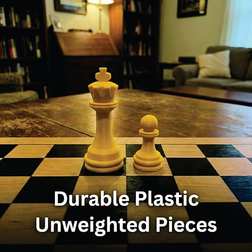 Staunton Chess Pieces Half Set, 17 Yellow Pieces, 3.75" King | Made in USA - color: Yellow