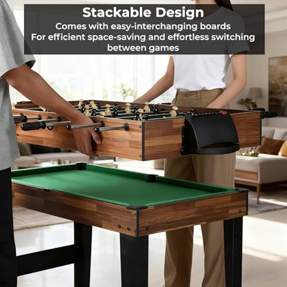 Goplus 10-in-1 Combination Multi Game Table Set, Adult Size Combo Game Table W/Foosball, Table Tennis, Pool, Air Hockey Table, Bowling, Chess, Checkers, Backgammon for Game Night - color: Brown