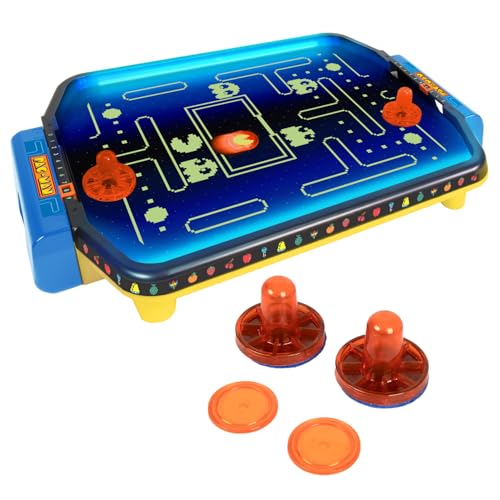 Pac-Man: Arcade Air Hockey - Premium Series, Glow-in-The-Dark Tabletop Game, Motorized Air Cushion, Neon Colors, Licensed, Adults & Kids 6+, 2 Players