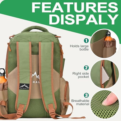 HIMAL HIMAL Disc Golf Bag Holds 22+ Discs, Durable Disc Golf Backpack with Large Capacity, and Multiple Storage Pockets - color: Green