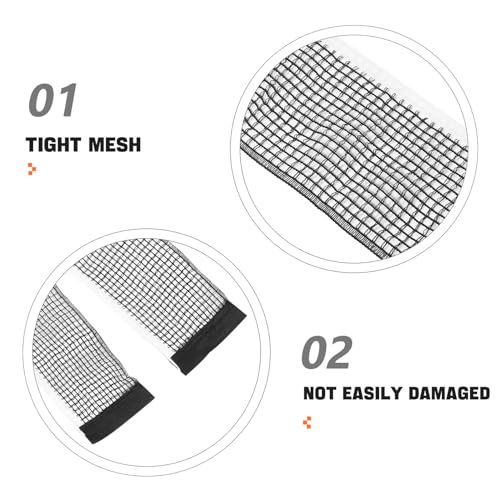 Table Tennis Net 182x15cm Standard Waxed Nylon Pingpong Replacement Net Black for Indoor Outdoor Sports Training and School Gym