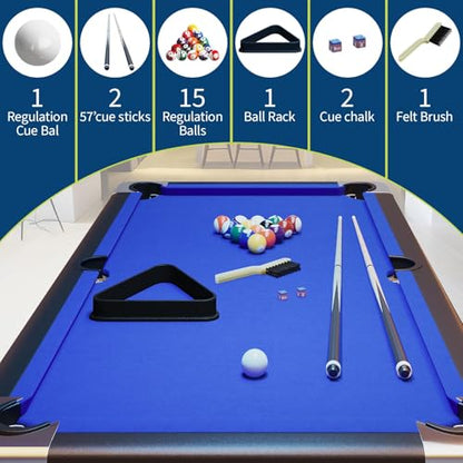 Garvee 7 Billiards Table, Adults Folding Billiards Tables, Portable Pool Table, Pool Tables Set