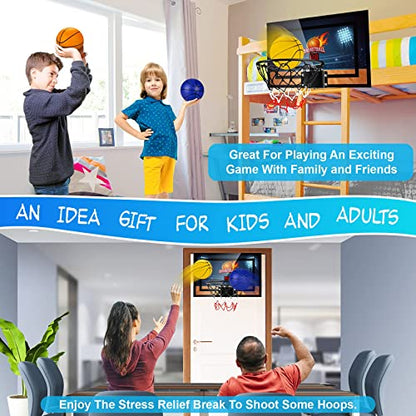 Indoor Basketball Hoop Boys Gifts for Teens Door Room Basketball Hoop Mini Hoop with Scoreboard, 3 Balls and Batteries Basketball Toys for 8 9 10 11 12 - style: Black Basketball Hoop & Scoreboard