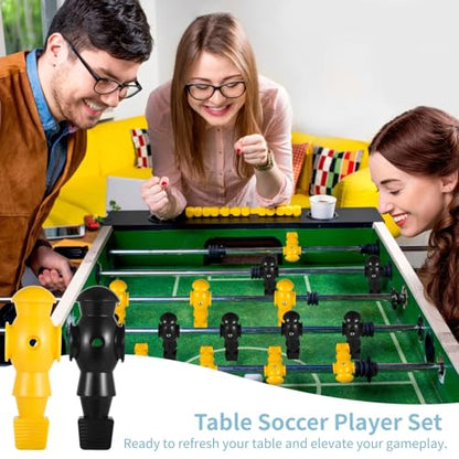 26 Pcs Foosball Men, Resin Foosball Replacement Parts, Table Soccer Player Set for Tournament Foosball - color: Black and Yellow