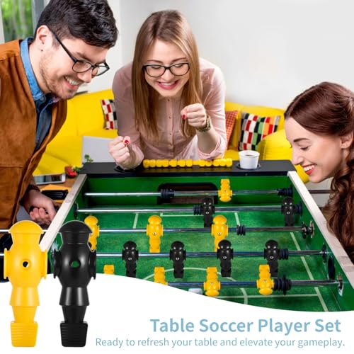 26 Pcs Foosball Men, Resin Foosball Replacement Parts, Table Soccer Player Set for Tournament Foosball - color: Black and Yellow