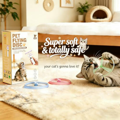 20Pcs Cat Toy Flying Discs, Interactive Cat Fetch Toy for Indoor Cats, Chasing Hunting Training Toys for Kittens & Adult Cats（20Pcs） - color: 20 PCS Disc