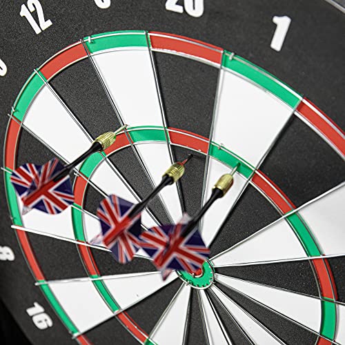 DMI Americana Dartboard Cabinet Set with 18-Inch Paper Dartboard, Reversible Baseball Game, Built-in Cricket Scoring, Darts, Chalk & Mounting Hardware – Classic Black Finish