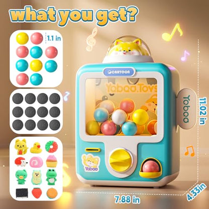 Skirfy Vending Machine Kids Toys 10 Empty Eggs Mini Vending Machine Erasers Operated Gumball Prize Machine Maker Game Claws Machine Easter Game Sensory Toys Dolls Gifts（Blue） - color: Blue