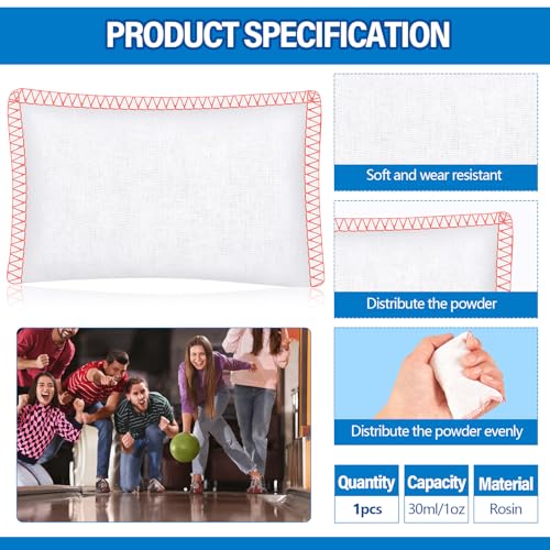 Simgoing Bowling Rosin Grip Bag Bowling Accessories Kit Grip Sack Powder Bag for Drying Hand for Golf Tennis Lifting Rock Climbing Gymnastics Baseball Softball