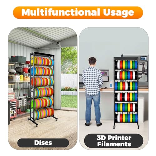 Sidasu 2/3/6-Tier Discs Golf Rack,Metal Disc Golf Storage Rack, Space-Saving Disc Station for Disc Golf Storage Shelf-Black - size: 6-shelf
