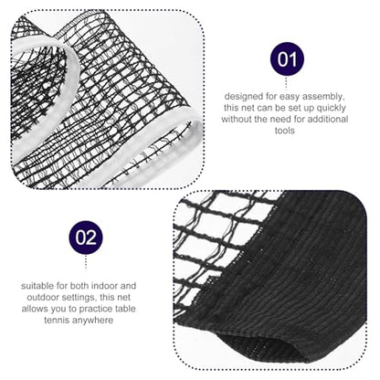 Toyvian Professional Portable Table Tennis Net Lightweight Polyester-Cotton Mesh Tight and Secure for Indoor Outdoor Use Easy Setup Foldable Training Accessory