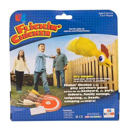 University Games, Flickin Chicken Indoor Outdoor Target Toss Game, The Go Anywhere Game for 2 or More Players Ages 6 and Up