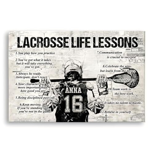 Personalized Lacrosse Life Lessons Canvas, Custom Lacrosse Poster Print, Motivational Lacrosse Gift For Boys, Men, Lacrosse Players - color: Design 11