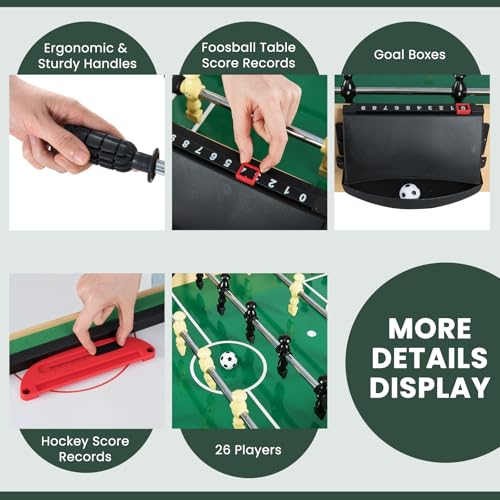 Goplus 10-in-1 Combination Multi Game Table Set, Adult Size Combo Game Table W/Foosball, Table Tennis, Pool, Air Hockey Table, Bowling, Chess, Checkers, Backgammon for Game Night - color: ['Black', 'Brown']