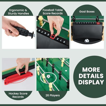 Goplus 10-in-1 Combination Multi Game Table Set, Adult Size Combo Game Table W/Foosball, Table Tennis, Pool, Air Hockey Table, Bowling, Chess, Checkers, Backgammon for Game Night - color: ['Black', 'Brown']