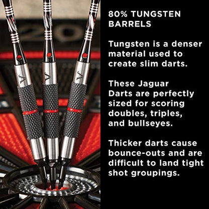 Viper Jaguar 80% Tungsten Soft Tip Dart Set with Case, 18 Grams - style: Coarse Knurling