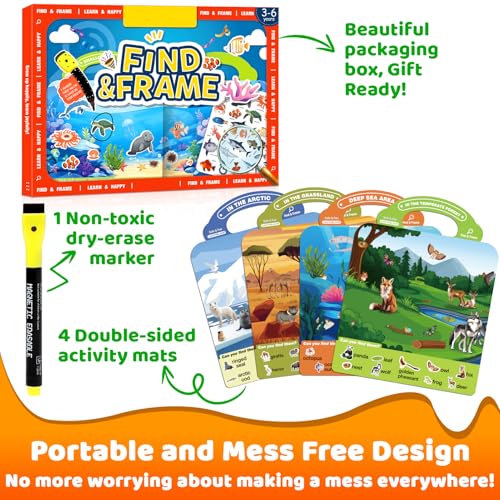 Search and Find Activity Books for Kids Ages 3-5, Toddler Toys Travel Game Busy Book for Car Airplane Road Trip, Preschool Learning Activities, Educational Seek Activity Christmas Birthday Gifts - color: Muiti