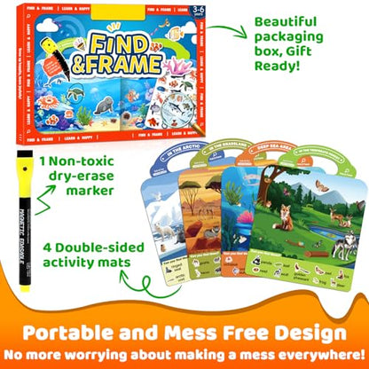 Search and Find Activity Books for Kids Ages 3-5, Toddler Toys Travel Game Busy Book for Car Airplane Road Trip, Preschool Learning Activities, Educational Seek Activity Christmas Birthday Gifts - color: Muiti