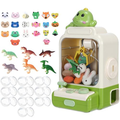 Arrowbash Cartoon Claw Machines for Kids 36 Prizes Age 6+ Mini Vending Machines with Music for Kid with Plush Toy Christmas Birthday Thanksgiving Girls Boys Gifts(Dinosaur) - style: Dinosaur