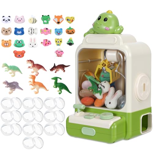 Arrowbash Cartoon Claw Machines for Kids 36 Prizes Age 6+ Mini Vending Machines with Music for Kid with Plush Toy Christmas Birthday Thanksgiving Girls Boys Gifts(Dinosaur) - style: Dinosaur