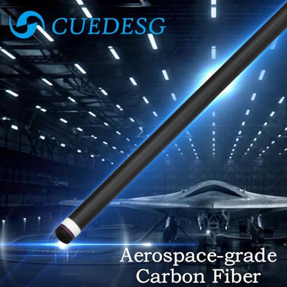 Carbon Fiber Pool Cue Stick 10.5mm/11.8mm/12.5mm,Low Deflection Pool Stick with Rare Wood Butt,Professional Cue Stick with Box Case - color: Bird Eye_Blue_12.5mm