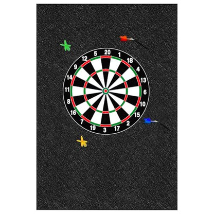 Dart Board Wall Protectors, Black Felt Wall Tiles Cork Dartboard Backing Wall Protector, 36" H X 25" W X 0.5" Square Dartboard Alternative Dart Accessories