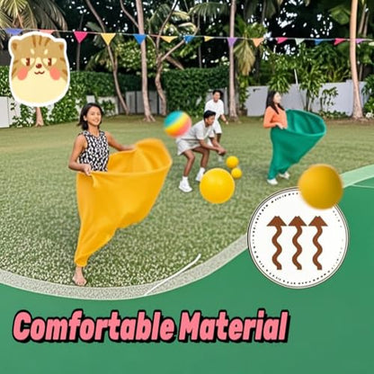 Granny Pants Yard Game, 8/16 Elastic Balls+Pump, Backyard Parties and Field Day，Tailgate & Backyard Lawn Games for BBQ, Camping, Team Building Events - color: GREEN+PINK+YELLOW+BIUE