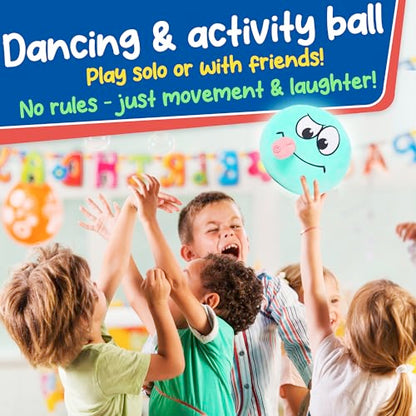 Wacky Ball - Toss Quickly & Do 50 Funny Challenges | 15 Dance Music Tracks | Indoor & Outdoor Active Party Game for Kids, Family Fun, Summer & Camping | Toy Gift for Boys & Girls Ages 3-8+