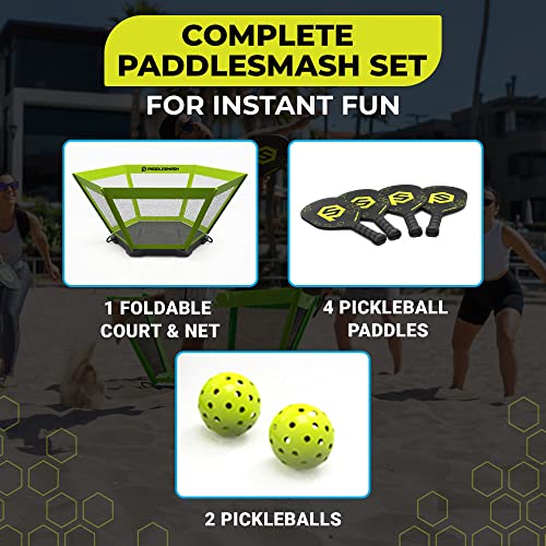 PaddleSmash - Pickleball Yard Game As Seen on Shark Tank - Beach, Backyard, Tailgate & Lawn, Outdoor Activities for Adults and Family - Easy Assembly - style: With Paddles