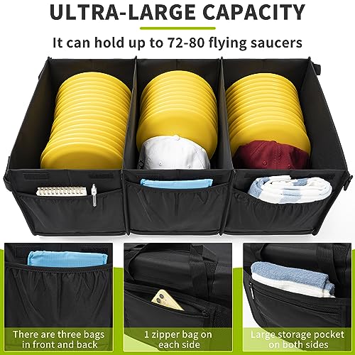 Disc Golf Storage Bag Durable Large Capacity with Dividers and Multi Side Pockets, Black - style: 24 X 15 X 10 Inch